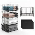 Set of 4 Stackable Sliding Wardrobe Storage Boxes