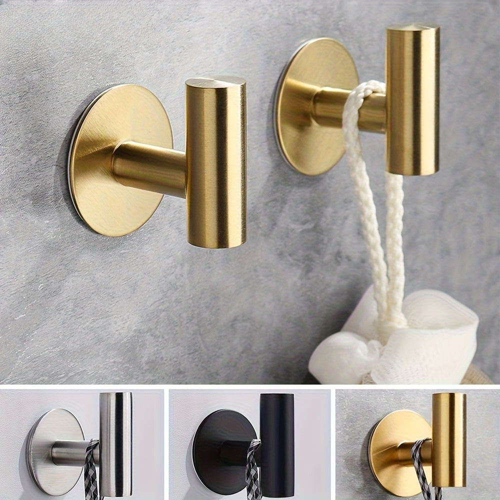 2 Heavy-Duty Adhesive Stainless Steel Hooks