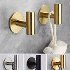 2 Heavy-Duty Adhesive Stainless Steel Hooks