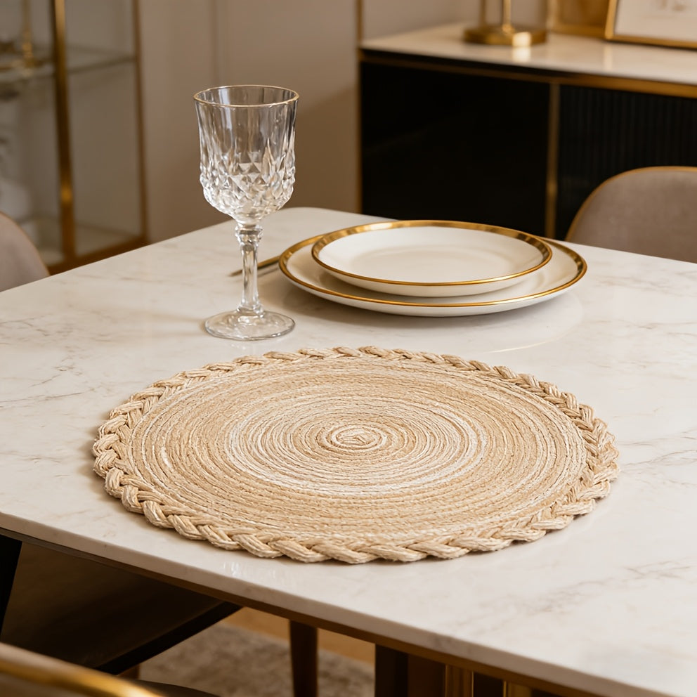 Bohemian Woven Round Placemats – Set of 6, 8 or 10