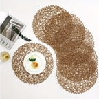 Set of 6 Modern Hollow Woven Round Placemats