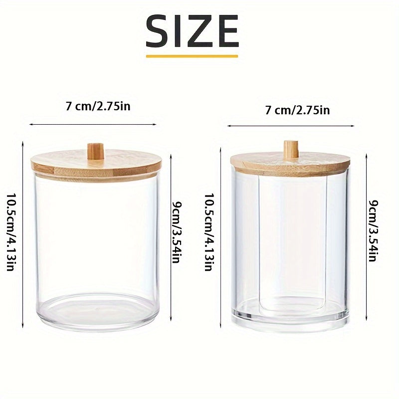 Acrylic Hair Tie Organiser with Bamboo Lid