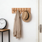 6-Hook Piano Key Wall-Mounted Wooden Coat Rack