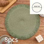 Bohemian Round Solid Colour Placemats – Set of 2, 4 or 8