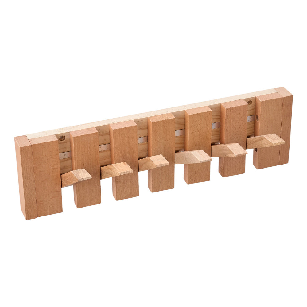 6-Hook Piano Key Wall-Mounted Wooden Coat Rack