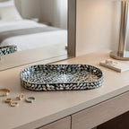 Mother-of-Pearl Inlay Oval Decorative Tray