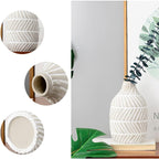 Nordic Striped Textured Ceramic Vase