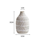 Nordic Striped Textured Ceramic Vase