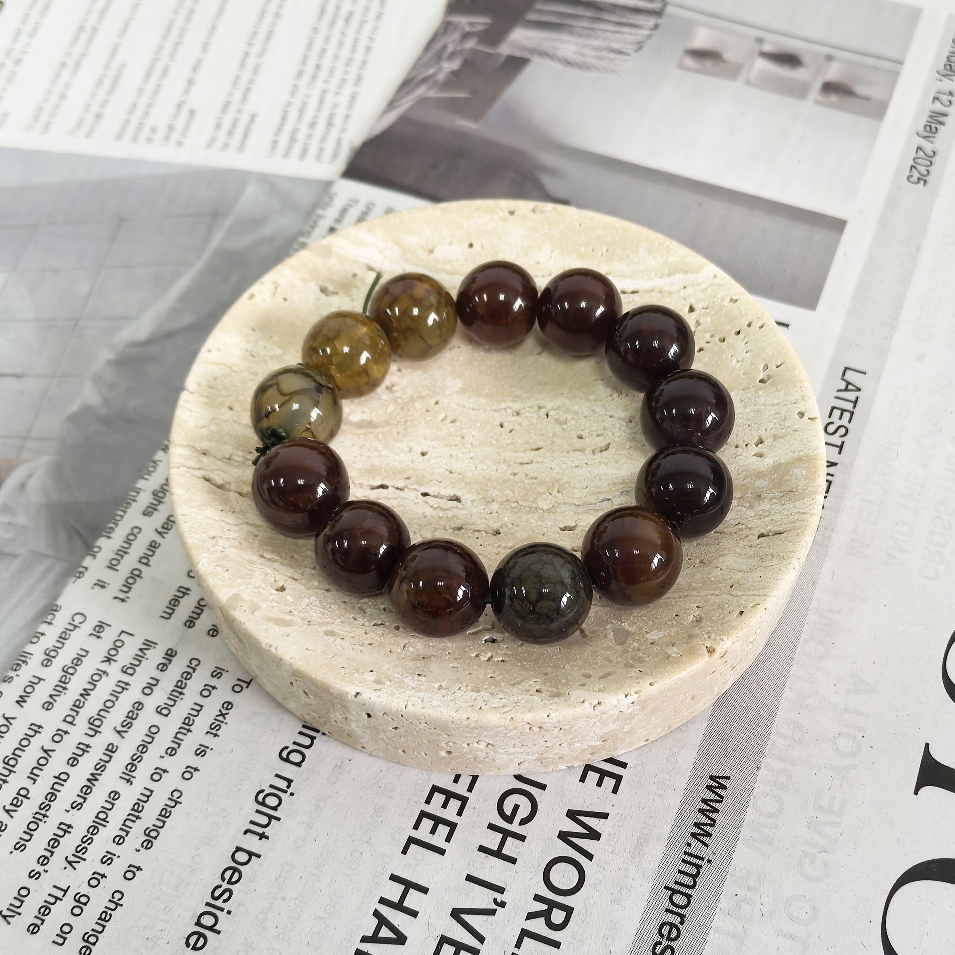 Natural Marble Round Trinket Tray