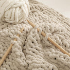 Chunky Knit Chenille Throw – 100% Polyester