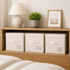 Set of 3 Large Fabric Storage Boxes with Lids
