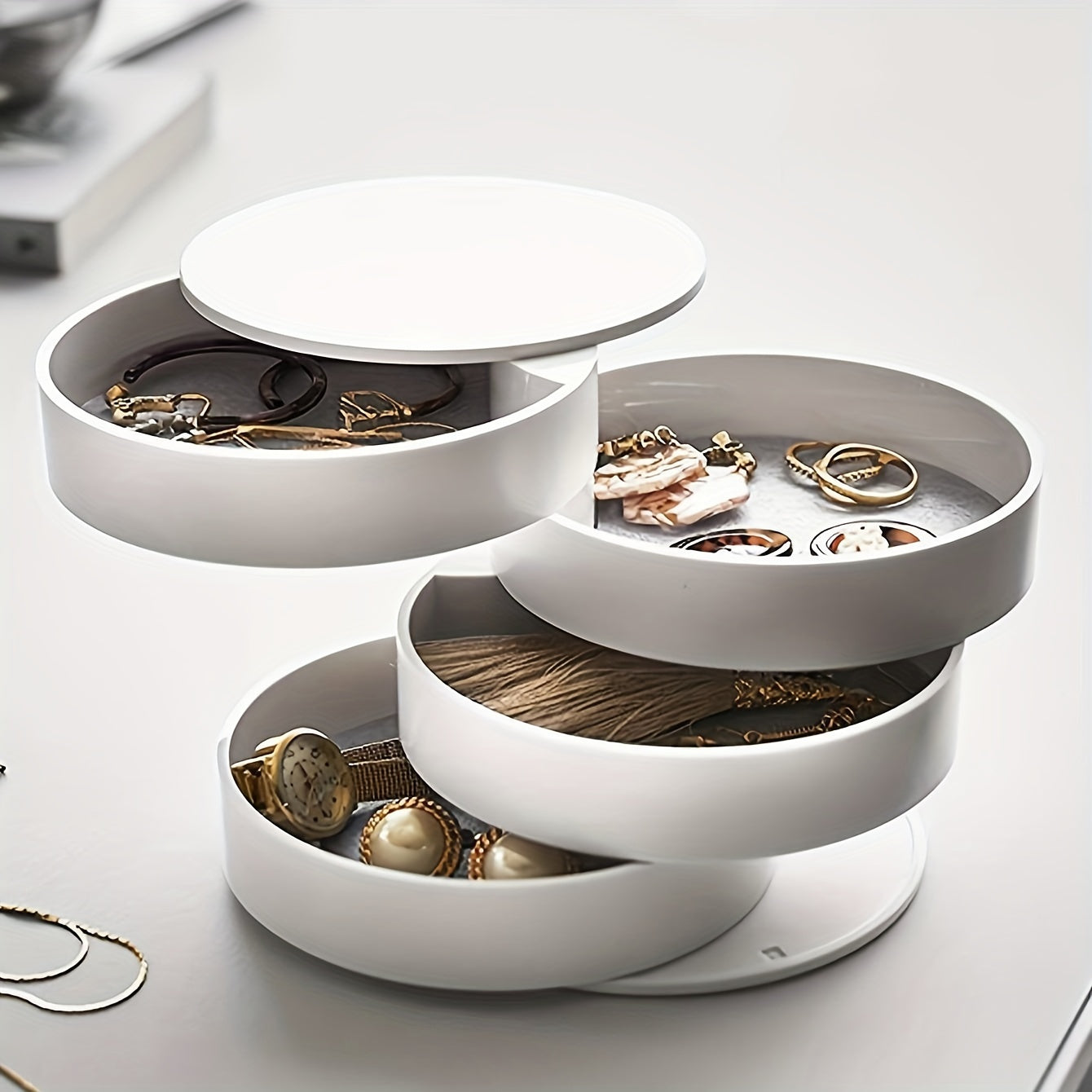 Rotating Hair Accessory Organiser with Lid