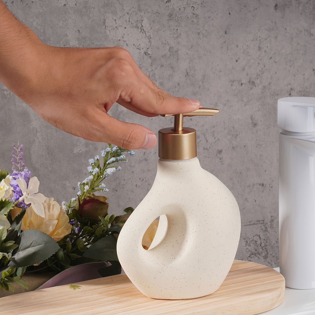 Wabi-Sabi Matte Ceramic Soap Dispenser