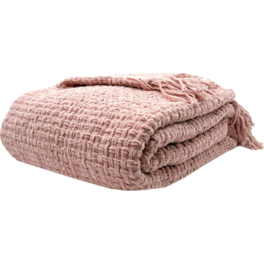 Olivia Rocco Chenille Box-Stitch Throw