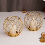 Elegant Metal Geometric Candle Holder
