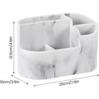 White Marble Resin Toothbrush & Cotton Box Set