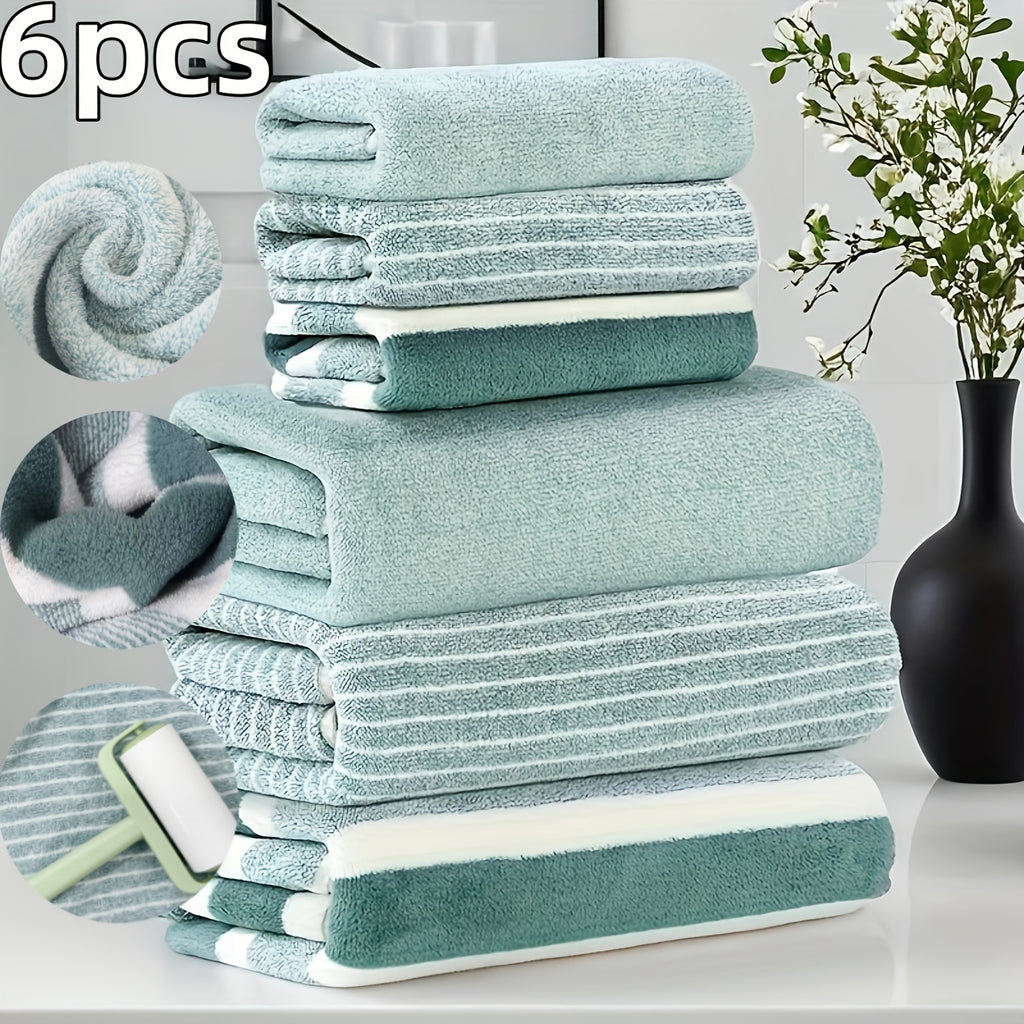 6-Piece Coral Towel Set – 3 Bath & 3 Hand Towels