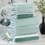 6-Piece Coral Towel Set – 3 Bath & 3 Hand Towels