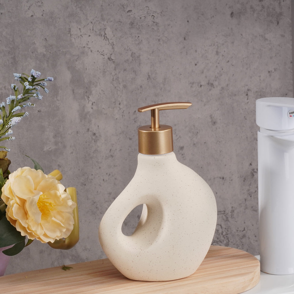 Wabi-Sabi Matte Ceramic Soap Dispenser