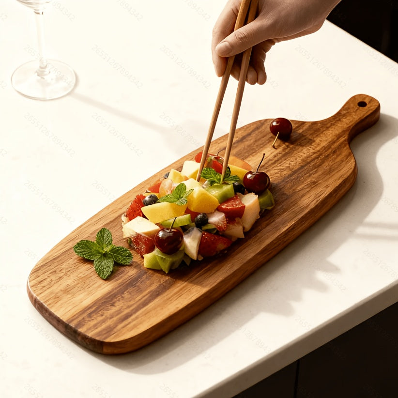 Acacia Wood Charcuterie Board with Handles – Set of 2