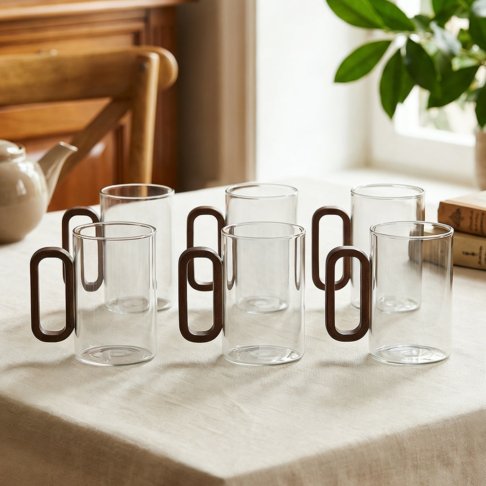 360ml Borosilicate Glass with Wooden Handle