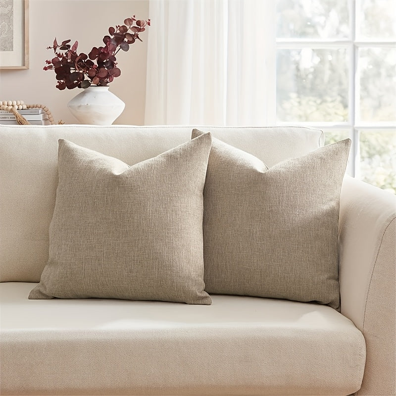 Set of 2 Solid Linen Cushion Covers – 45x45cm