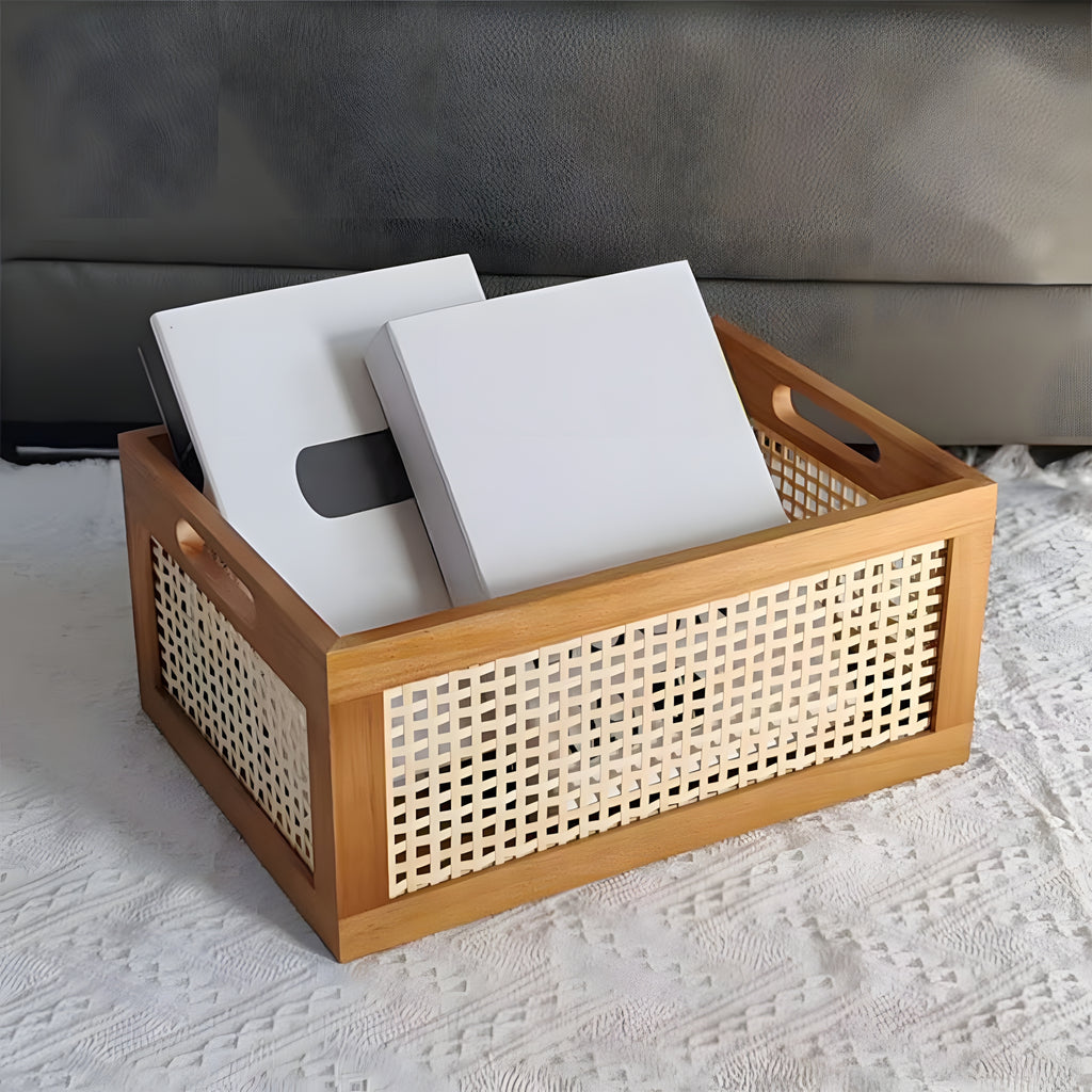 Vintage Multipurpose Wooden Countertop Basket