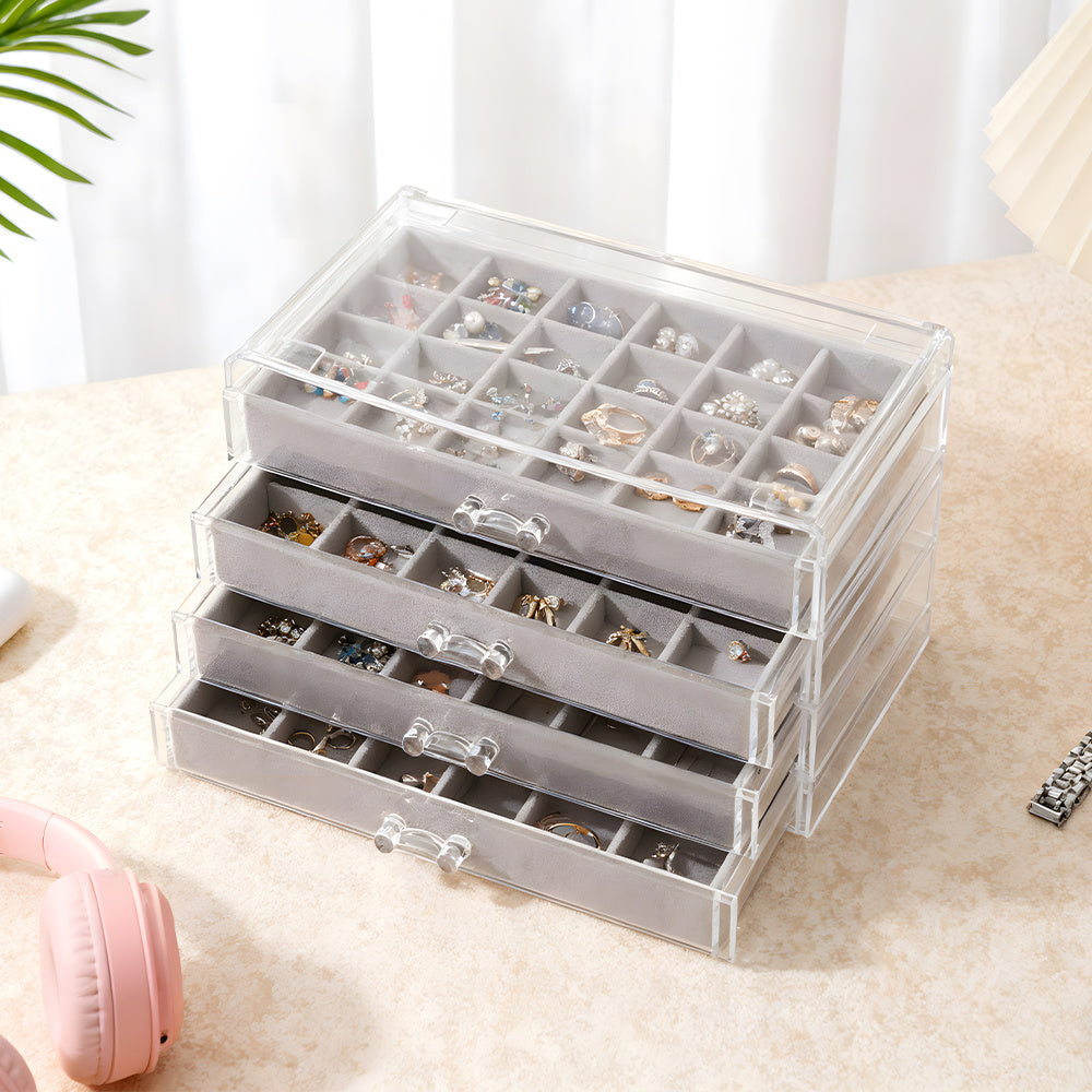 4-Layer Clear Acrylic Jewellery Organiser