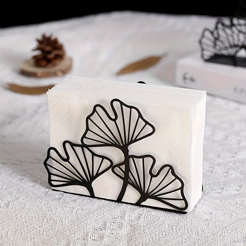 Ginkgo Leaf Metal Napkin Holder