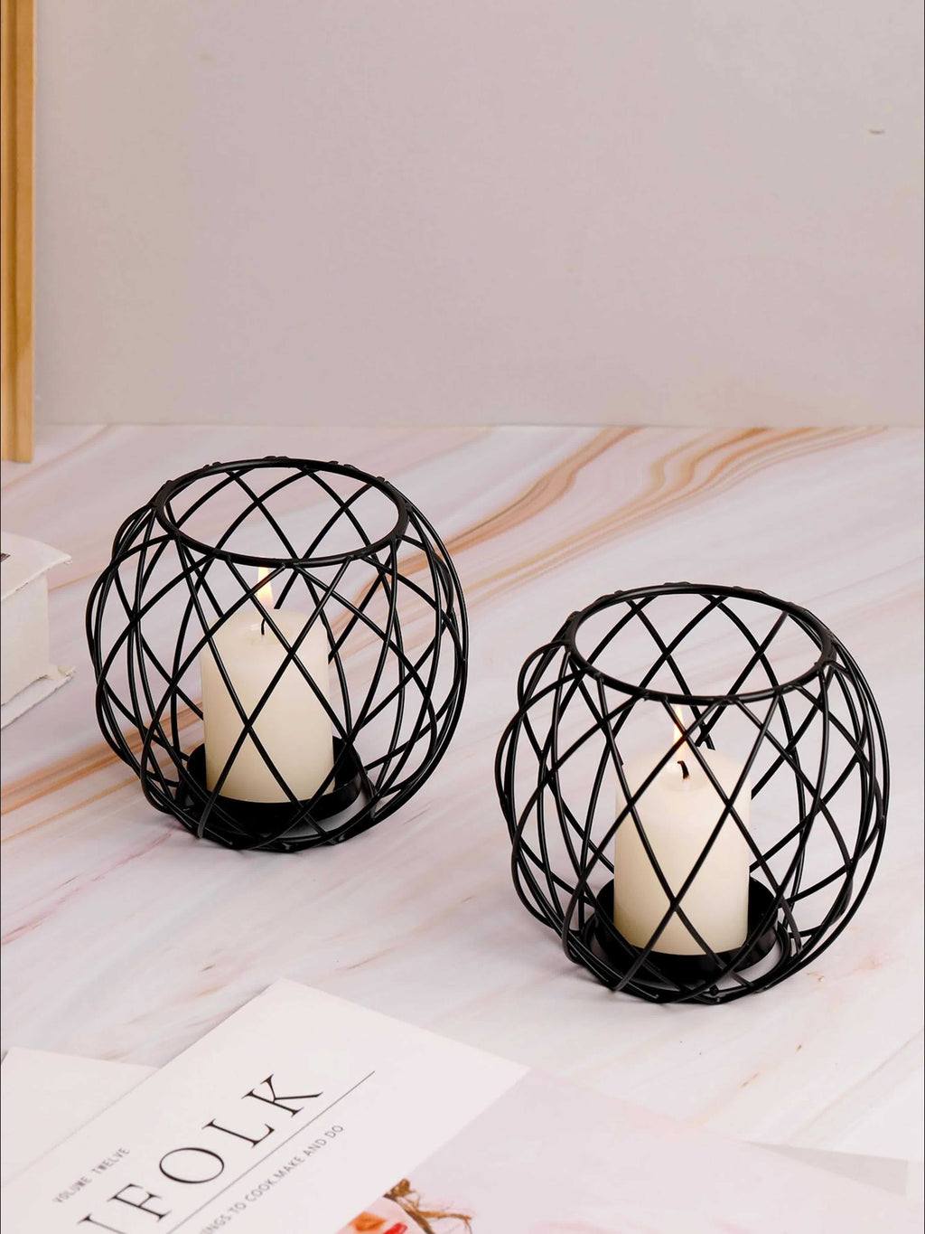 Elegant Metal Geometric Candle Holder
