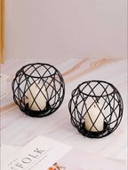 Elegant Metal Geometric Candle Holder
