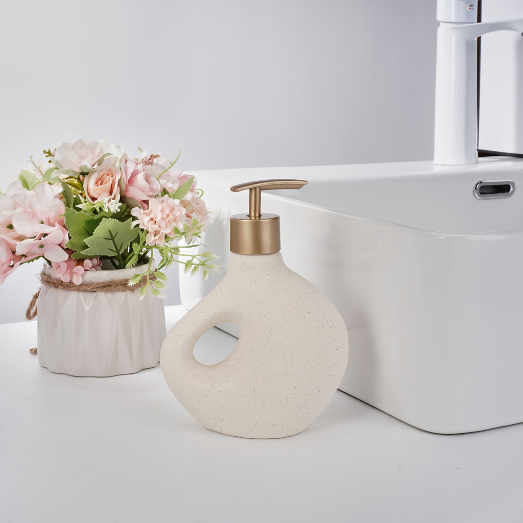 Wabi-Sabi Matte Ceramic Soap Dispenser