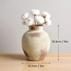6-Inch Rustic Boho Terracotta Ceramic Vase