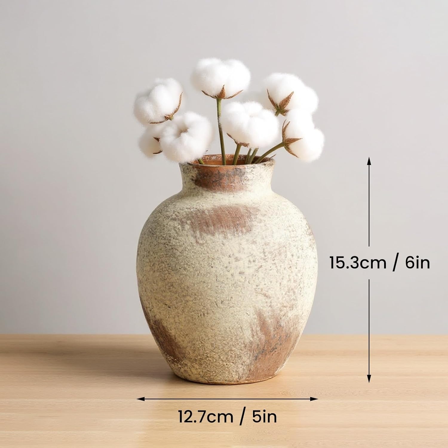 6-Inch Rustic Boho Terracotta Ceramic Vase