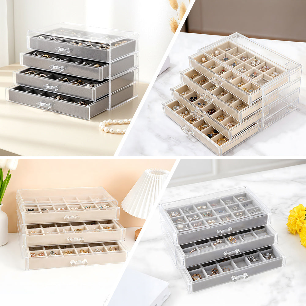 4-Layer Clear Acrylic Jewellery Organiser